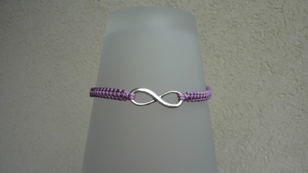 6€ Métal argenté : Infini 8x24mm - Fil Parme