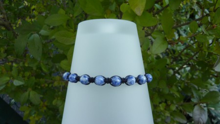 10 € -Sodalite 6 mm - Fil Noir