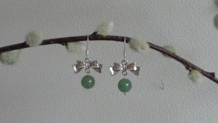 BO Noeud métal + Aventurine 8mm