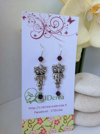 8 € Hibou + Toupies swaro prune